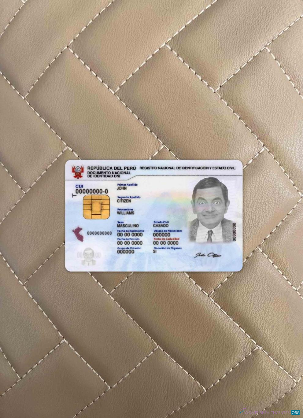 Download Peru ID photolook FRONT Photoshop template